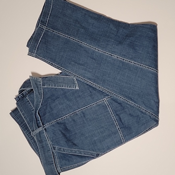 NWT Lane Bryant Chambray Belted Straight Leg Ankle Jeans Denim Pants Blue 26 - Picture 6 of 12